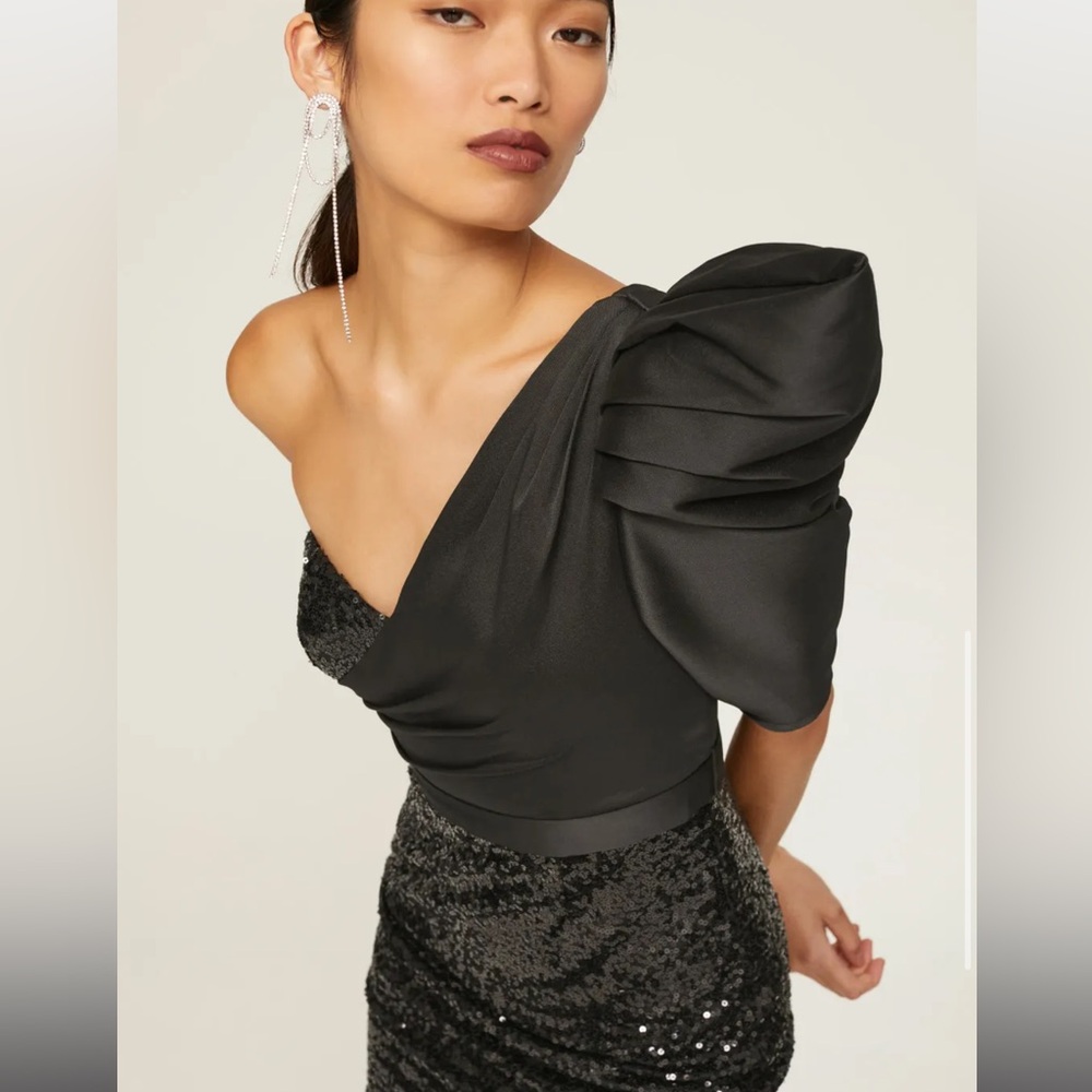 Stunning Badgley Mischka sequin gown dress formal prom wedding sz 6 EUC